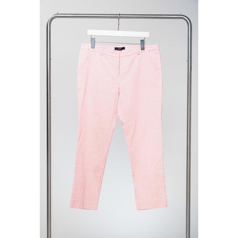 Weekend MaxMara Orange Diamond Pattern Trousers Cotton